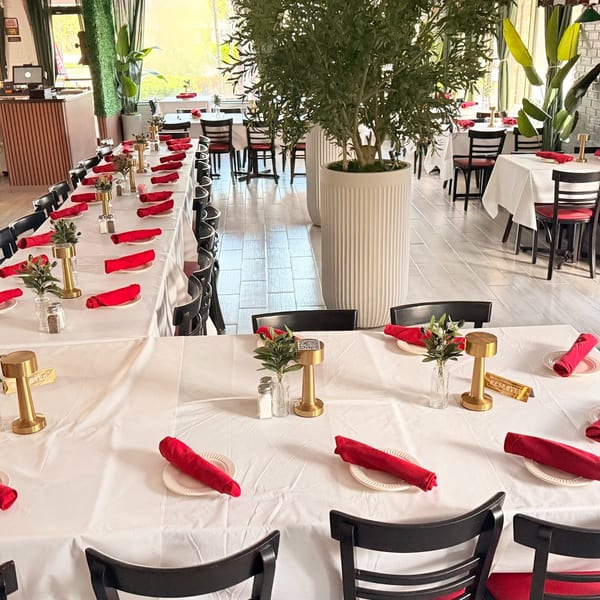 GG's dining room set for guests.