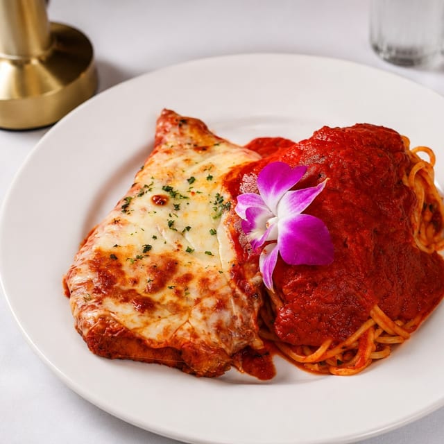 Veal Parmigiana & Spaghetti.