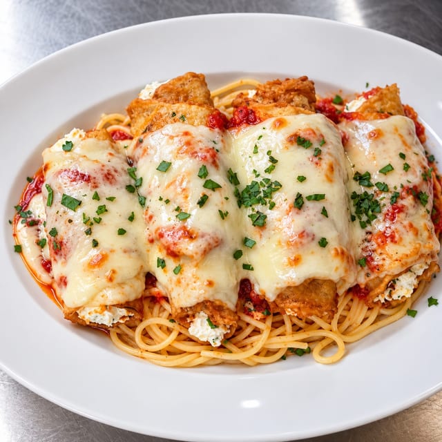 Eggplant Rollatini & Spaghetti.