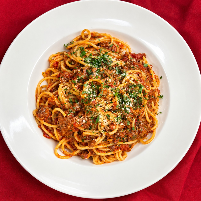Meat Sauce Pasta.