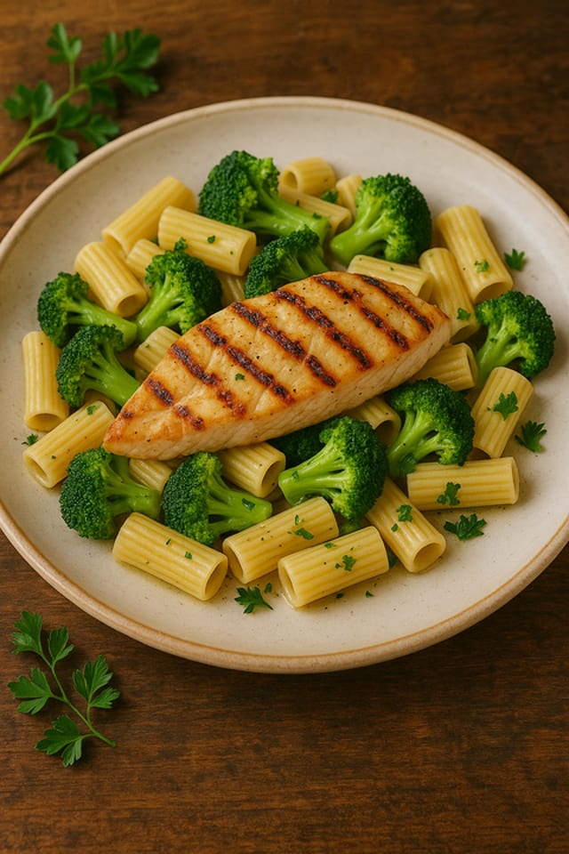 Rigatoni with Broccoli & Chicken (Entrees).
